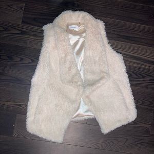 Winter white faux shag fur vest/jacket by Calvin Klein.